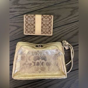 Coach wristlet and card wallet